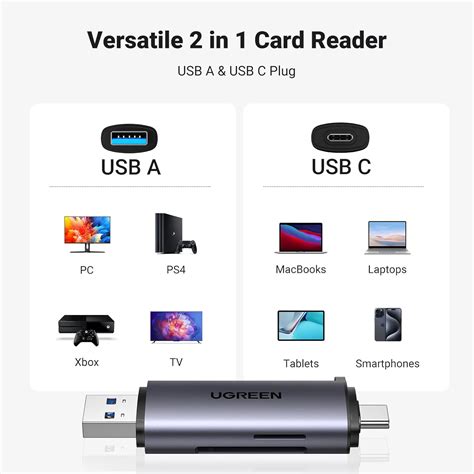 Ugreen Cm185 Usb-C/Usb-A Card Reader-50706 | Imaginext