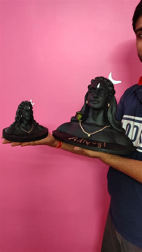 Buy Valueshopee Big 11 Inch Adiyogi Shiv Ji Polyresin Idol Black Matte ...