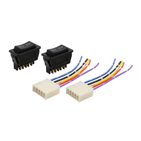 uxcell 5 Pin Car Power Window Switch with Wire Harness Socket DC 12V 4 ...