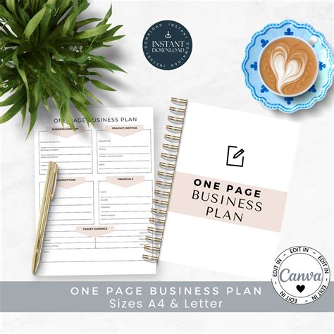 One Page Business Plan Template 的图像结果