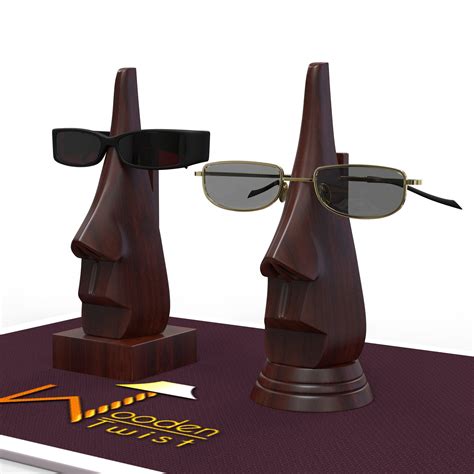 Buy Wooden Twist Nose Shaped Spectacle Holder Specs Stand For Office ...