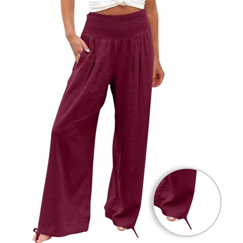 Linen Palazzo Pants for Women Petite,Linen Pants for Women 2024,Women ...