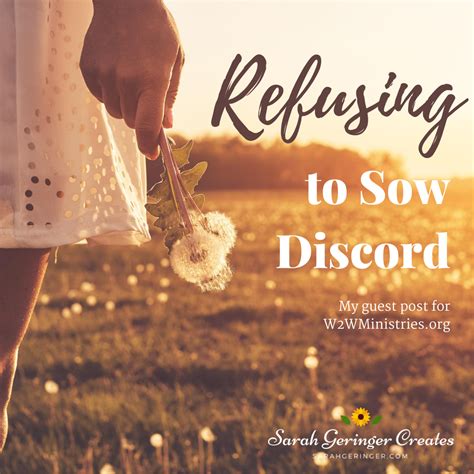 Woman to Woman: Refusing to Sow Discord