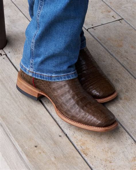 Tecovas® Men's William Granite/Red Caiman Square Toe Boots