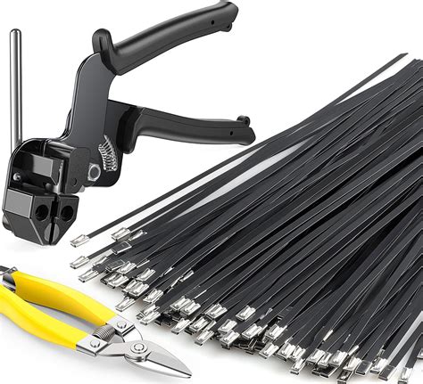 Amazon.com: Metal Zip Ties Gun Set with 425PCS Ties Special Tool For Fastening And Cutting Metal ...