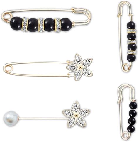 Amazon.com: 9 Pcs Pearl Brooch Pins, Safety Pins for Clothes Sweater ...