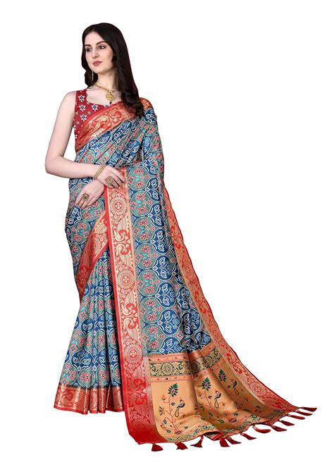 Buy EKTA textiles Women's Soft Lichi Silk Saree With Rich golden Zari ...