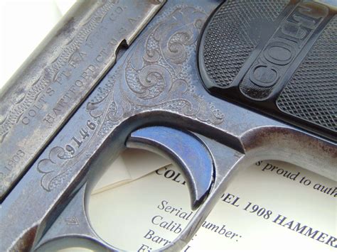 SOLD Factory Engraved Colt .380 Pocket Hammerless: $4,250 | Colt ...