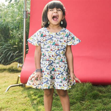 Travel Inspired Cotton Girls Dress | Designer Cotton Clothes for Girls ...
