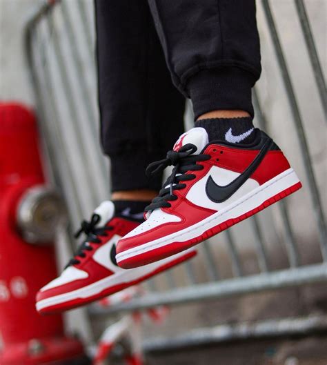Nike SB Dunk Low Red White Black | Nike sb dunk low red, Nike sb, Nike ...