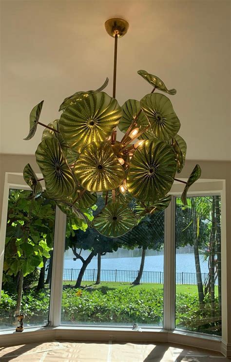 Murano Hand Blown Chartreuse Green Glass Chandelier, in stock For Sale at 1stDibs | green murano ...