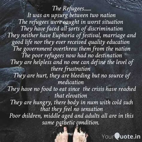 The Refugees...... It was... | Quotes & Writings by Uzma Shakil | YourQuote