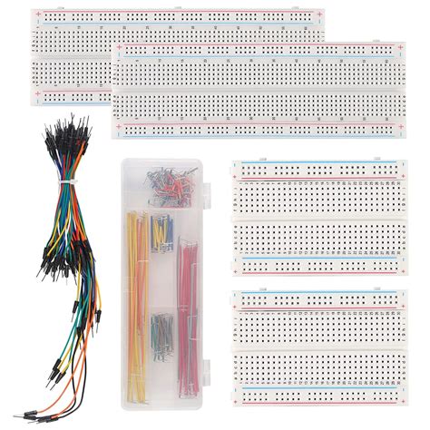 Breadboard Jumper Wires Kit 4pcs 400 & 830 Point Solderless Breadboards ...