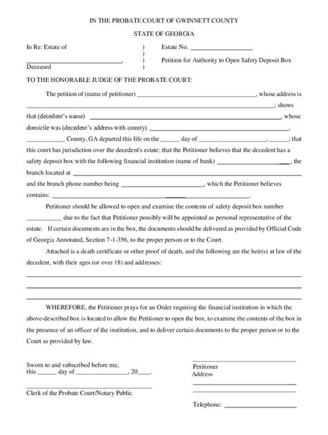 Fillable Online georgiacourts.govwp-contentuploadsPETITION TO PROBATE ...