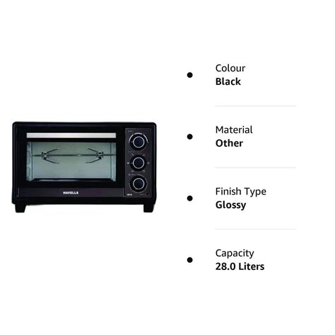 Havells 28L OTG: 1500W, Rotisserie, 6 Modes, 2-Yr Warranty (Black) 28R ...