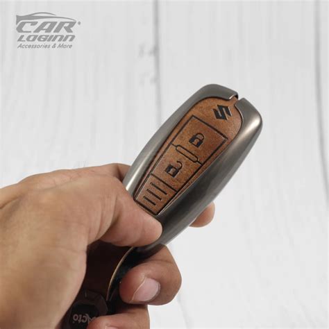 Metal Leather Car Key case for Maruti Suzuki Baleno | Vitara Brezza ...