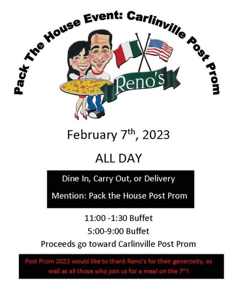 Renos Pack The House for Carlinville Post Prom , Reno's Italian ...