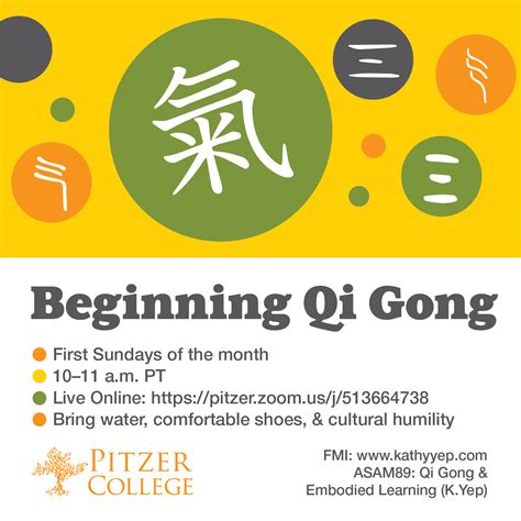 THIS SUNDAY: Drop-in Qì Gōng – Dr. Kathy Yep