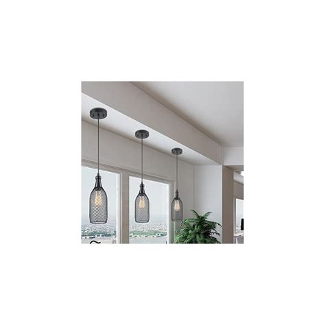 Buy EE Eleven Master Industrial Black Metal Cage Farmhouse Pendant ...