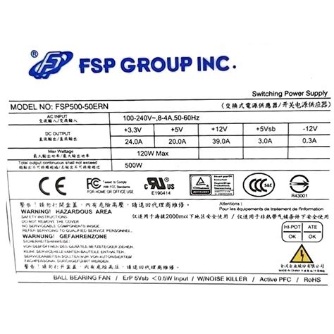 FSP Group FSP500-50ERN CN:FSP500 500w - Fuente de alimentación