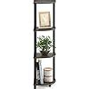 STAR WORK Set of 4 Tier Corner Shelf, Industrial Wall Corner Bookshelf ...
