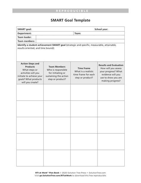 Printable Smart Goals Worksheet Pdf