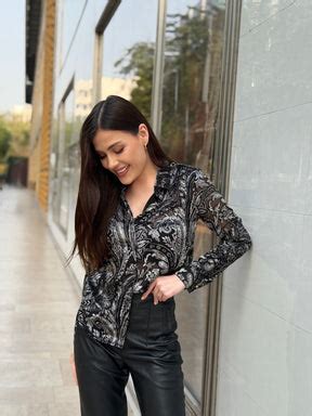 Black and White Paisley Print Velvet Shirt