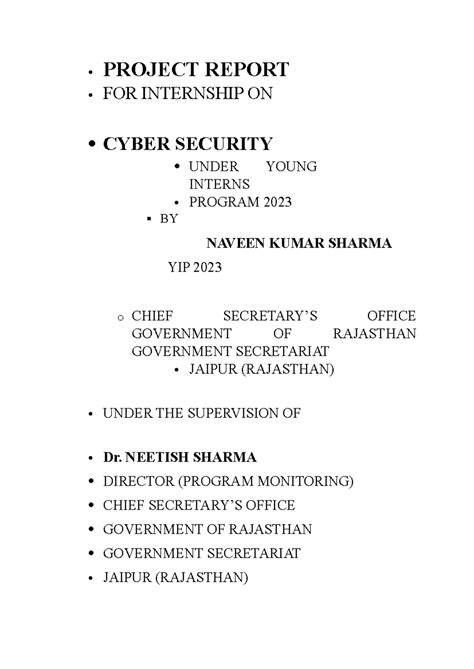 Project-nvn 1st A5 - PROJECT REPORT FOR INTERNSHIP ON CYBER SECURITY ...