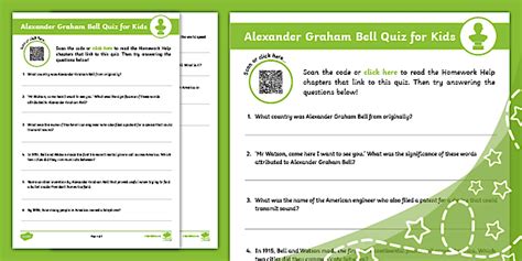 Alexander Graham Bell Quiz for Kids (teacher made) - Twinkl