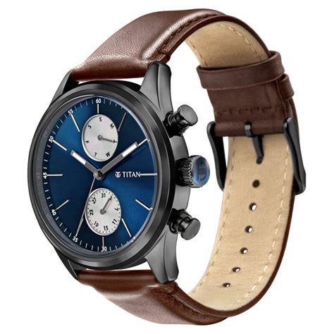 Buy Online Titan Elmnt Brown Dial Analog Leather Strap Watch for Men ...