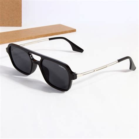 Buy Colton Edition Full Black Rectangle Sunglasses Online - Sunglassic ...