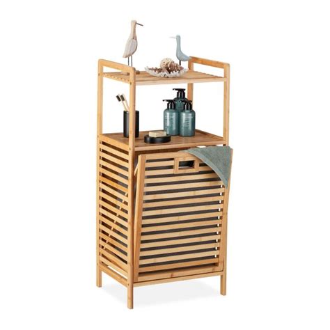Buy Bathroom Shelf with Grey Laundry Basket HERE