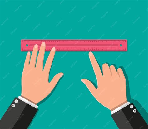 Kunststof meetlat in de hand. Hulpmiddelen voor onderwijs en werk ...