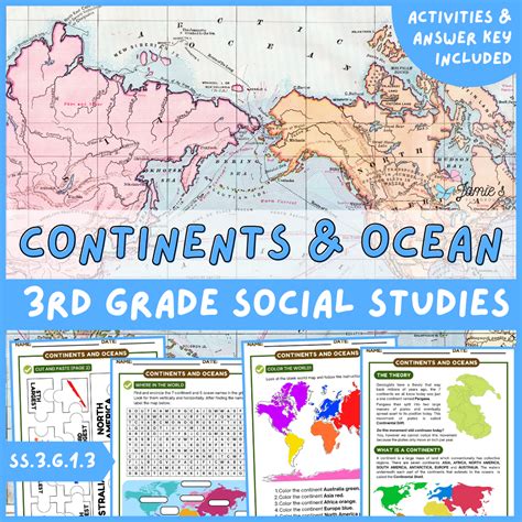 Continents and Oceans Activity & Answer Key 3rd Grade Social Studies ...