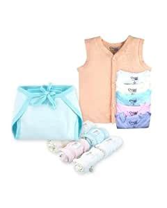 Buy Jhabla Front Button and Nappies Combo - Set of 6 (1-3M, MIX) Online ...