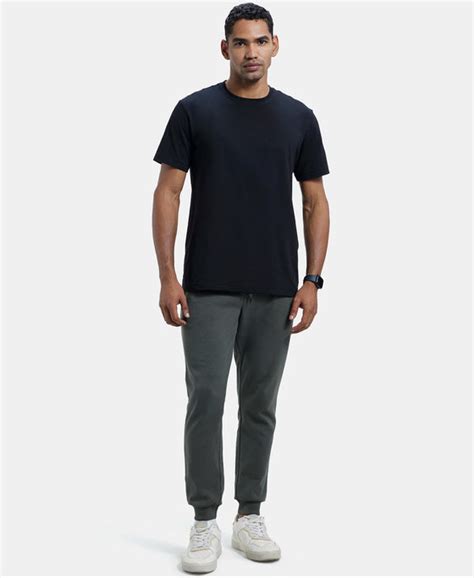 Buy Super Combed Cotton Rich Slim Fit Jogger with Zipper Pockets - Deep ...
