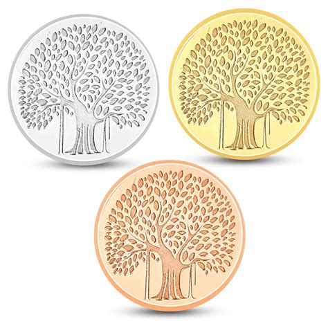 999 Pure Silver Banyan Tree Tri-Color Coin Set 9 grams – 3x3 grams(Rou