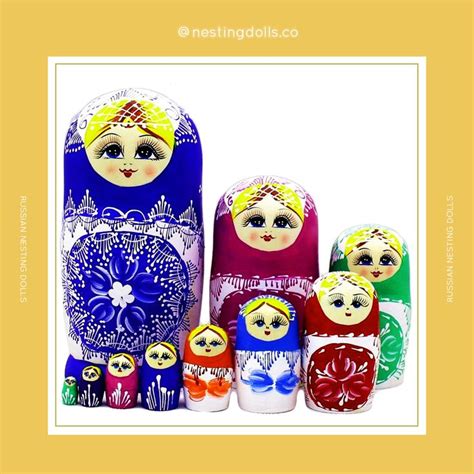 Large Traditional Russian Matryoshka Nesting Dolls 10 Pieces | Nesting ...