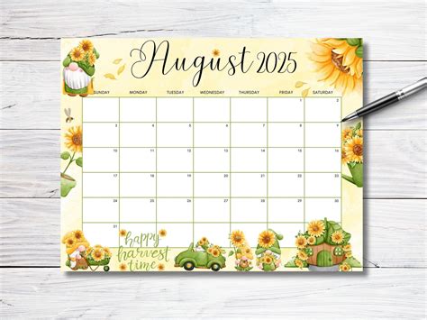August 2025 Cute Calendar - Printable Calendar 2026