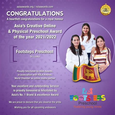 Footsteps Preschool has bagged Asia's Creative Online and Physical ...