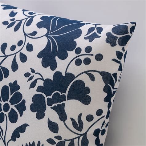 MAGNVOR cushion, flower/dark blue, 40x40 cm (16x16") - IKEA