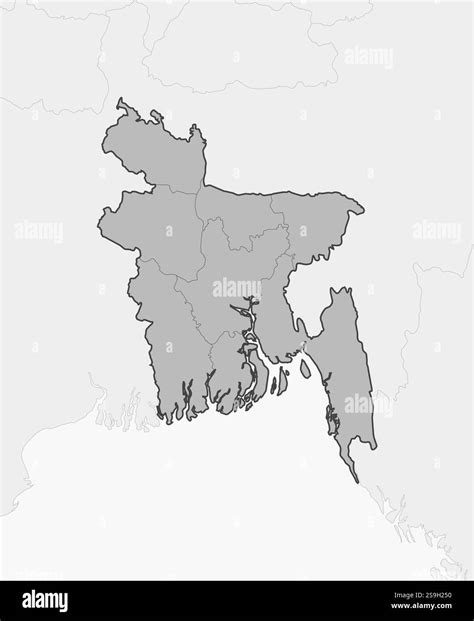 Map of Bangladesh and nearby countries, Bangladesh is highlighted in gray Stock Vector Image ... - map of bangladesh country