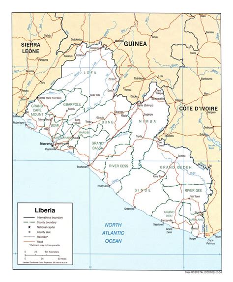 Liberia Map Major Cities