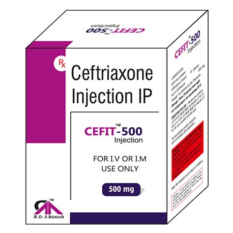 Ceftriaxone Sodium (Sterile) IP 500mg Injection RA Biotech