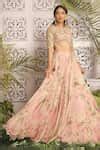 Buy Sachkiran Bimbra Pink Blouse Printed Lehenga Set Online | Aza Fashion.