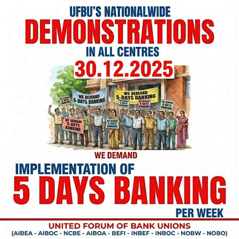 UFBU Announces Nationwide Demonstrations Demanding Five-Day Banking Week