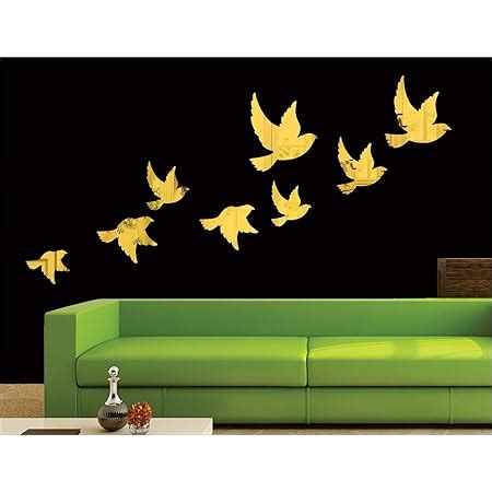 Buy Wall1ders 8 Flock Birds, mirror stickers for wall, acrylic mirror ...
