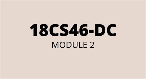 18CS46 MODULE 2 DATA COMMUNICATION VTU NOTES
