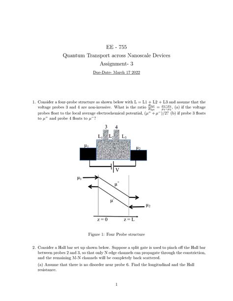 Short Assignment III - Quantum Transport across Nanoscale Devices ...