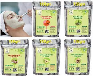 upcircle 100% Pure Natural Neem,Multani,Stone,Sandalwood,Masor Power ...